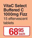 Vita C Select Buffered C 1000mg Fizz 15 Effervescent Tablets-Each