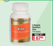Lifestyle Nutrition Zinc-100 Tablets