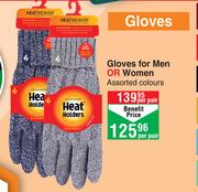Sock Shop Heat Holders Gloves For Men Or Women (Assorted Colours)-Per Pair