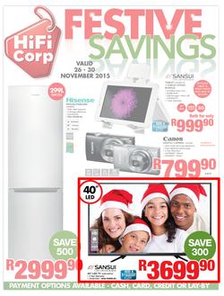HiFi Corp : Festive Savings (26 Nov - 30 Nov 2015), page 1