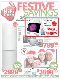 HiFi Corp : Festive Savings (26 Nov - 30 Nov 2015), page 1