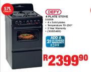 Defy 57L 4 Plate Stove DSSS09