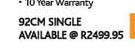 Sleepmasters 92cm Single Seattle Euro Top Base Set