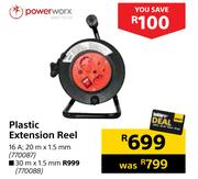 Power Worx Plastic Extension Reel 30m x 1.5mm