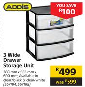 Addis 3 Wide Drawer Storage Unit