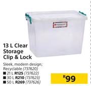 Contour 50L Clear Storage Clip & Lock