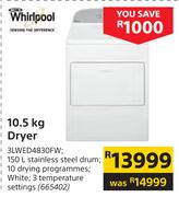 Whirlpool 10.5Kg Dryer 3LWED4830FW