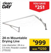Clean Day 24m Mountable Drying Line