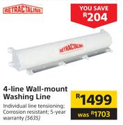 Retractaline 4-Line Wall -Mount Washing Line