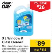 Clean Day Window & Glass Cleaner-3Ltr