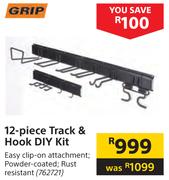 Grip 12 Piece Track & Hook Diy Kit