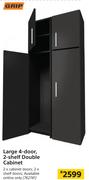 Grip Large 4 Door 2 Shelf Double Cabinet