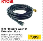 Ryobi 8m Pressure Washer Extension Hose