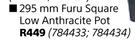 295mm Furu Square Low Anthracite Pot-Each