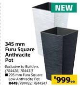 295mm Furu Square Low Anthracite Pot-Each
