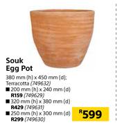 Souk Egg Pot-320mm (h) x 380mm (d)