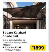 Square Kalahari Shade Sail-5m x 5m
