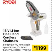 Ryobi 18V Li-Ion One Hand Cordless Chainsaw