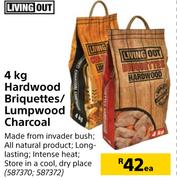 Living Out Hardwood Briquettes/Lumpwood Charcoal-4Kg Each