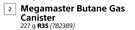 Megamaster Butane Gas Canister-227g