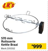 LK's 570mm Rotisserie Kettle Braai Black