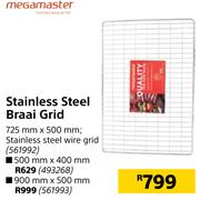 Megamaster Stainless Steel Braai Grid 725mm x 500mm