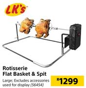 LK's Rotisserie Flat Basket & Spit