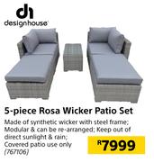 Design House 5 Piece Rosa Wicker Patio Set