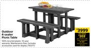 Outdoor 4-Seater Picnic Table