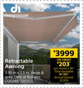 Designhouse Retractable Awning 3.95m X 2.5m