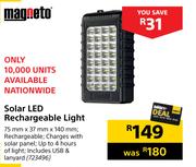 Magneto Solar LED Rechargeable Light 75mm X 37mm X 140mm