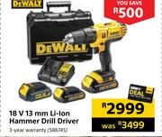 Dewalt 18V 13mm Li-Ion Hammer Drill Driver
