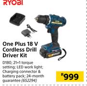 Ryobi One Plus 8V Cordless Drill Driver Kit