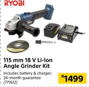 Ryobi 115mm 18V Li-Ion Angle Grinder Kit