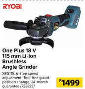 Ryobi One Plus 18V 115mm Li-Ion Brushless Angle Grinder