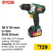 Ryobi 18V 10mm Li-Ion Drill Driver