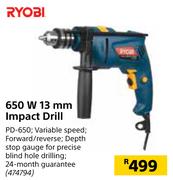 0Ryobi 650W 13mm Impact Drill