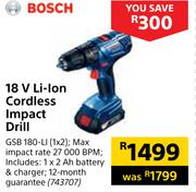 Bosch 18V Li-Ion Cordless Impact Drill