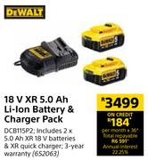 Dewalt 18V XR 5.0 Ah Li-Ion Battery & Charger Pack