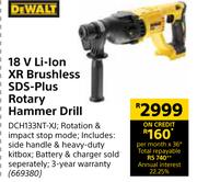 Dewalt 18V Li-Ion XR Brushless SDS Plus Rotary Hammer Drill