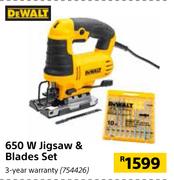 Dewalt 650W Jigsaw & Blades Set