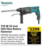 Makita 710W 22mm SDS Plus Rotary Hammer