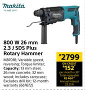 Makita 800W 26mm 2.3J SDS Plus Rotary Hammer