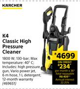 Karcher K4 Classic High Pressure Cleaner 469651