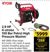 Ryobi 2.9HP 4-Stroke 100 Bar Petrol High Pressure Washer 703888
