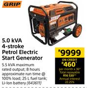 Grip 5.0 KVA 4 Stroke Petrol Electric Start Generator 643611