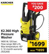 Karcher K2.360 High Pressure Washer 435269