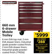 Mastercraft 660mm 6-Drawer Mobile Trolley 774056