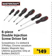 Mastercraft 6-Piece Double Injection Screw Driver Set