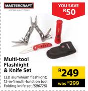 Mastercraft Multi-Tool Flashlight & Knife Set